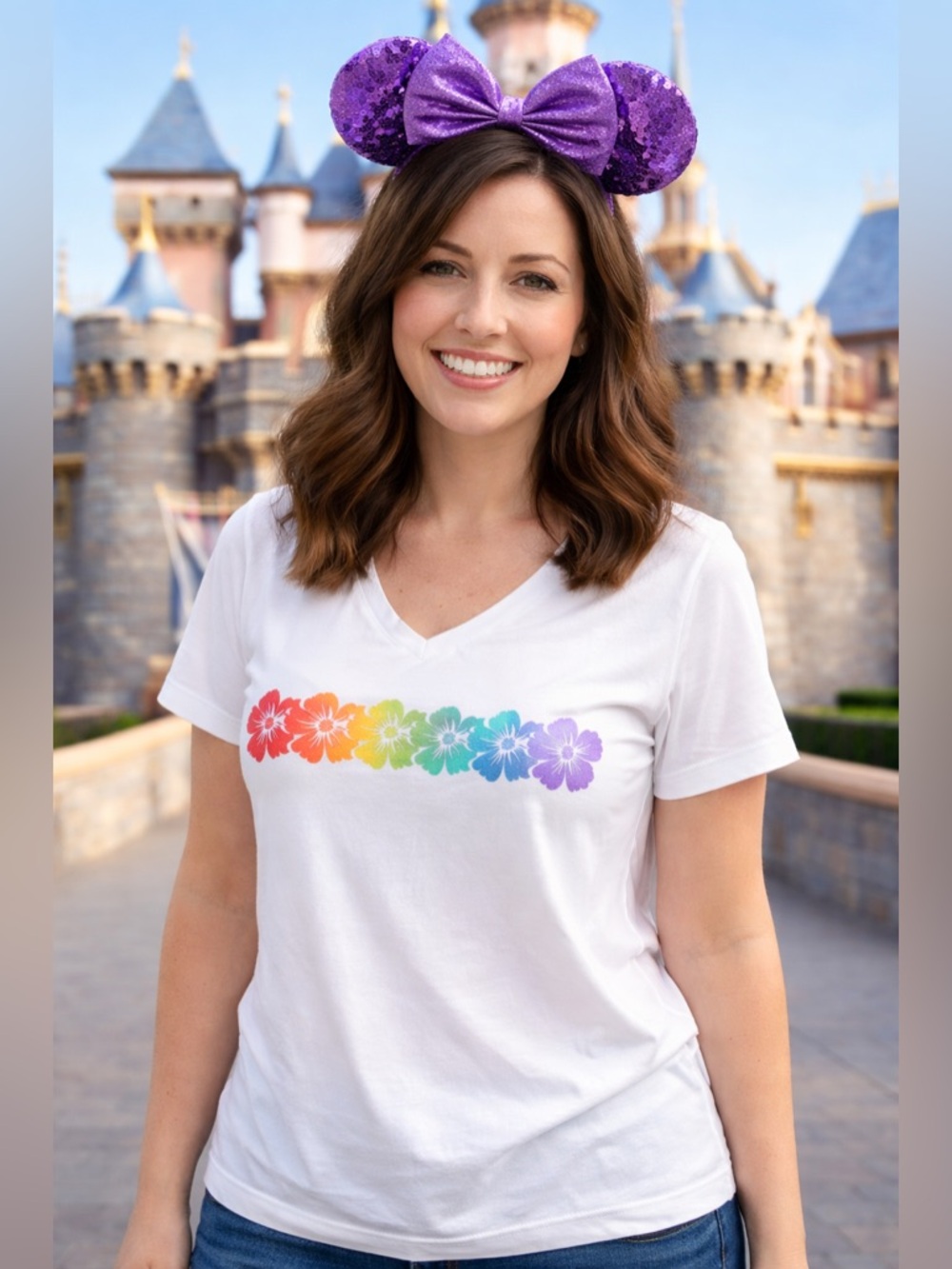 Disney Pride Collection Aulani Women's T-Shirt White Multicolor Size XXL